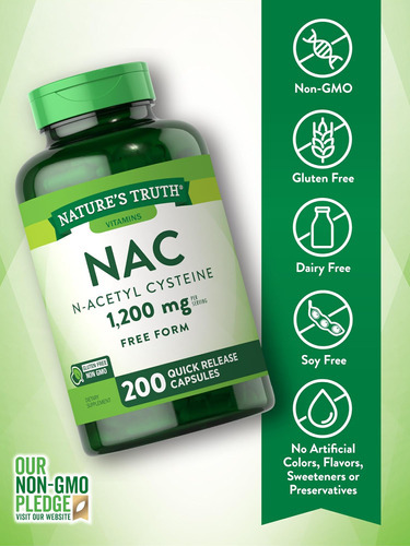 Natures Truth Nac N-acetil Cisteína | 1.200mg | 200 Cápsulas - Imagem 3