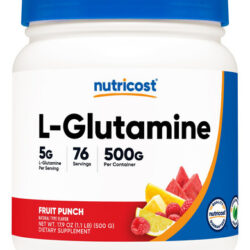 Suplemento Nutricost L-glutamina Em Pó 500g (ponche De Fruta