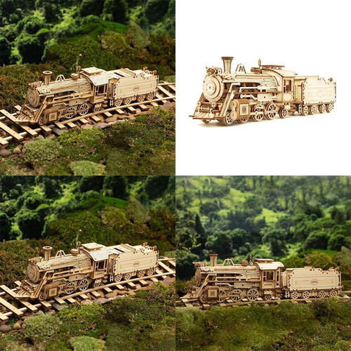 Puzzle De Madeira 3d, Trem A Vapor, Construção Em Madeira - Imagem 5