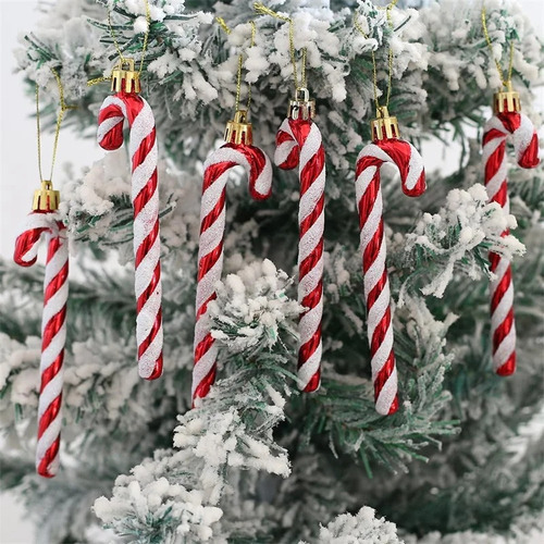 12 Peças De Bengala De Natal, Enfeites De Árvore De Natal - Imagem 4