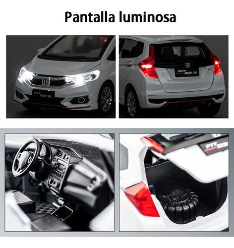 Honda Fit Gk5 Miniatura Metal Carros Com Luzes E Som 1/32 - Imagem 6