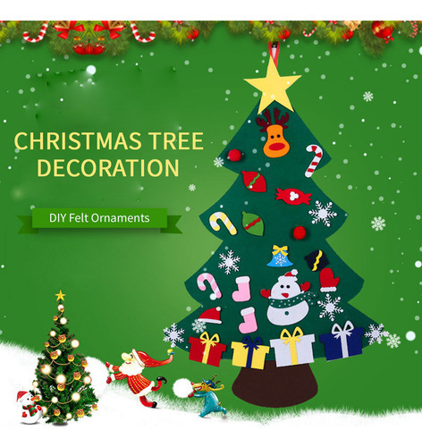 Árvore De Feltro Diy De 43 Polegadas Com Ornamentos Removíve - Imagem 3