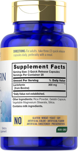Suplemento De Lactoferrina Carlyle | 300mg | 60 Cápsulas | N