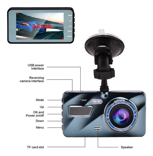 Full Hd Dvr Dash Cam - Gravador De Vídeo Com Câmera Dupla - Imagem 5