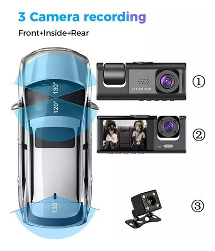 Wifi Automotivo Câmera Frontal Interna Ré Grava Imagem E Som - Imagem 3