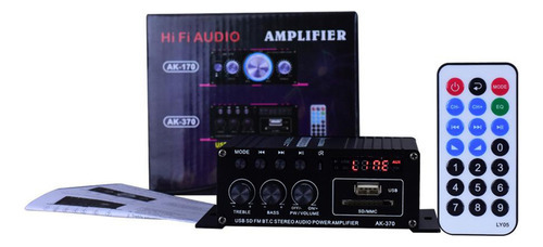 Mini Amplificador De Áudio Bluetooth 12v Fm Usb