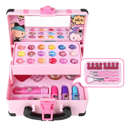 P Kit De Maquiagem Infantil Para Meninas, Lavável, - Imagem 3
