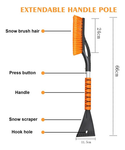 Escova De Remoção De Pá De Neve Para Veículos Automotivos De - Imagem 2