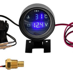 Voltímetro Automotivo Universal E Medidor De Temperatura