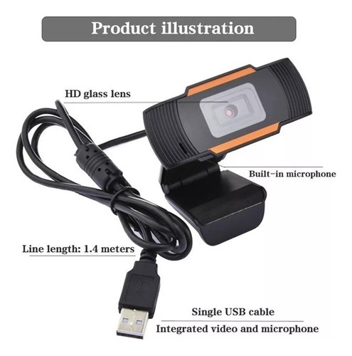 Webcam Para Pc Hd 1080p 60fps Mini Usb 2.0 Webcam Com Microf - Imagem 5