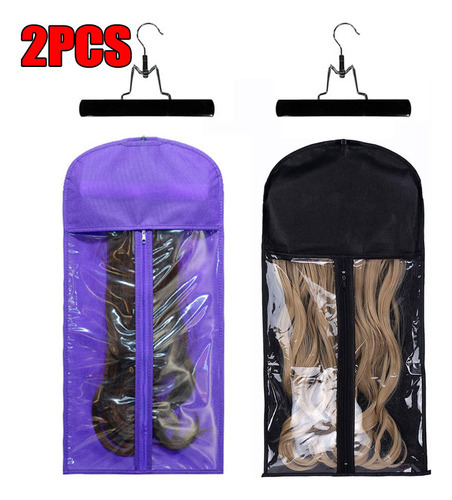 2 Peças De Bolsa E Clipe, Peruca De Cabelo, Extensão, Cabide - Imagem 19