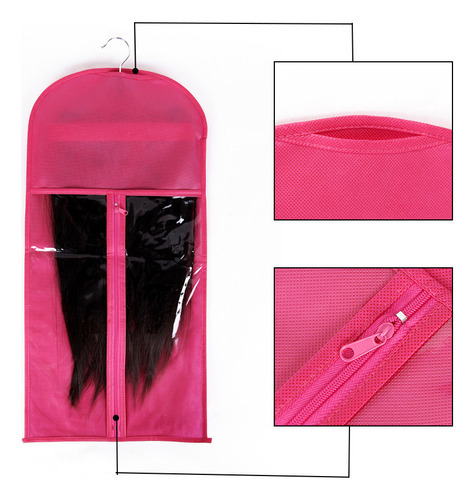 2 Peças De Bolsa E Clipe, Peruca De Cabelo, Extensão, Cabide - Imagem 23