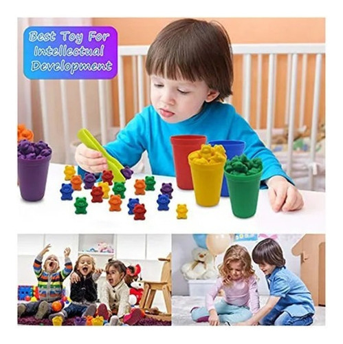 W Stacking Cup Counting Bear Toys Brinquedos Educativos - Imagem 6