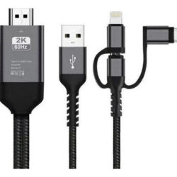 Mirascreen Ld29 3 Em 1 Tipo C/micro-usb Para Cabo Hdmi