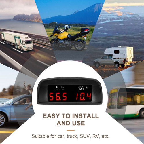 Instrumento Automotivo Universal 1 2 Car Temperature Digital - Imagem 4