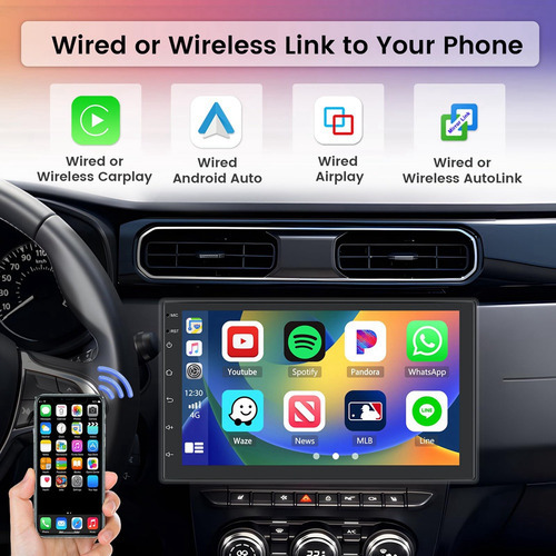 Estéreo Automotivo 2+64g Android 13 Double Din Com Carplay S - Imagem 5