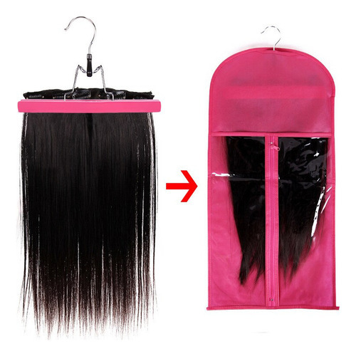 2 Peças De Bolsa E Clipe, Peruca De Cabelo, Extensão, Cabide - Imagem 30