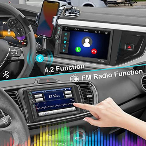 2x Din Car Audio, 7 Polegadas De Áudio Automotivo, Tela Sens - Imagem 3