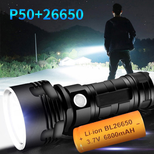 Lanterna Potente Led Xhp50 Tocha Usb Recarregável W - Imagem 4