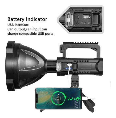 Lanterna Spotlight Recarregável Super Bright 90000 Lumens. - Imagem 4