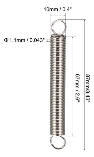 2 Molas De Compressão E Extensão De 10 Mm Ou 87 Mm De Compri - Imagem 2