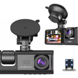 . Câmera Veicular Full Hd Dvr 3 Lentes Visor Filmadora Carro