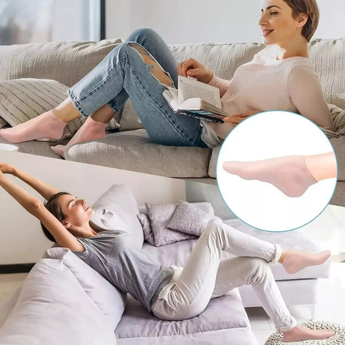 6 Meias Silicone Anti Crack E Hidratantes Para Pés Saudáveis - Imagem 7