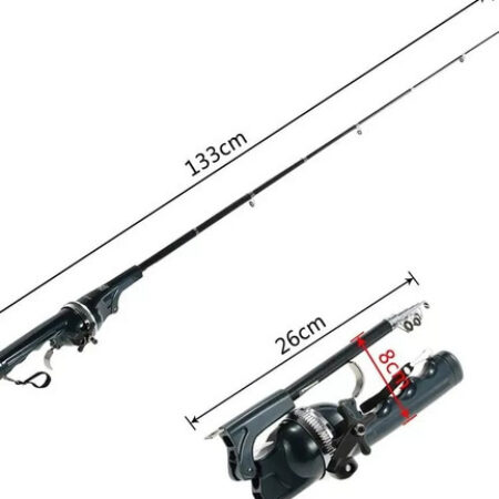 Mini Vara De Pesca Dobrável Portátil Com Carretel - Imagem 6