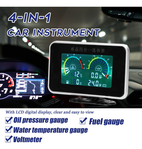 Instrumento Automotivo Digital Lcd Temperatura De Óleo Tensã - Imagem 3