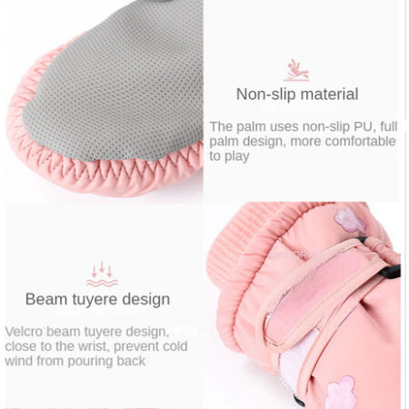 (pk) Luvas De Inverno Luvas Esportivas Infantis Impermeáveis - Imagem 5