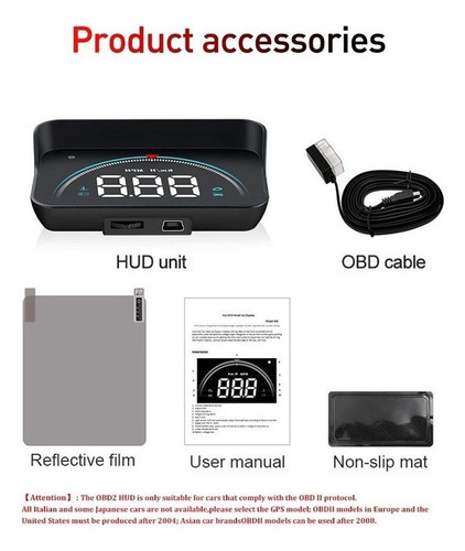 Projetor De Vidro Automotivo Velocímetro Digital Hud - Imagem 4