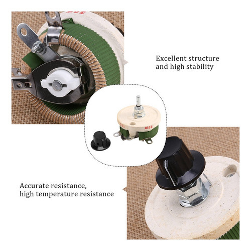 Potenciômetro Cerâmico De 50w 10 Ohm, Resistor De Pote Cônic - Imagem 2