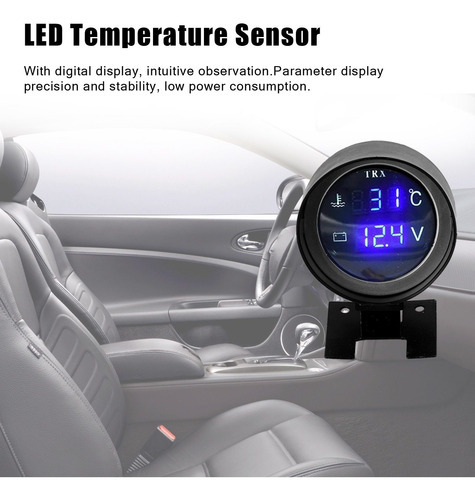 Voltímetro Digit Marcador De Temperatura Automotivo Promoció - Imagem 4