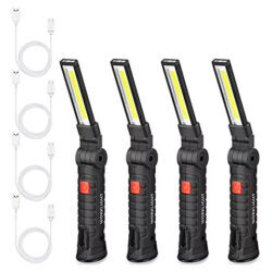 4pack Recarregável Cob Luz De Trabalho Lanterna Led Portátil
