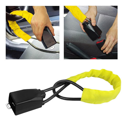 Bloqueio De Volante De Carro Automotivo Amarelo - Imagem 4
