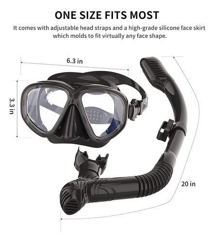 Conjunto De Snorkel Para Adultos Homens Mulheres Adolescente - Imagem 4