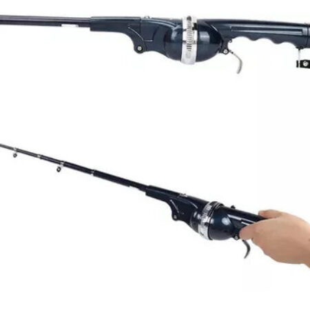 Mini Vara De Pesca Dobrável Portátil Com Carretel - Imagem 2