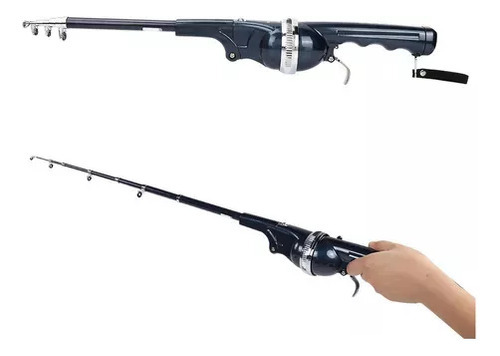 Mini Vara De Pesca Dobrável Portátil Com Carretel - Imagem 2