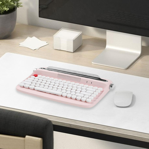 Teclas Redondas Retro Teclado Mecânico 84 Teclas Rosa - Imagem 6