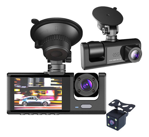 3 Lentes De Câmera Dvr De Carro De 3 Canais Hd 1080
