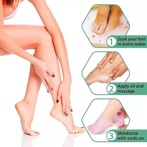 6 Meias Silicone Anti Crack E Hidratantes Para Pés Saudáveis - Imagem 4