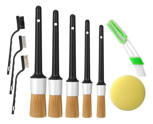 10x Premium Auto Detailing Brush Kits Motor De Roda Escova - Imagem 3