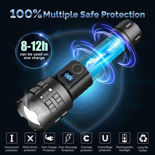 Lanternas Led Recarregáveis Super Bright 100000 Lumens - Imagem 3