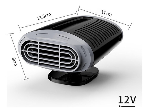 2 Em 1 Ventilador Aquecedor De Carro 120w 12v Preto Cinza - Imagem 2