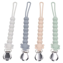 Clipe De Chupeta De Silicone, 4 Peças, Corrente Para Bebês,