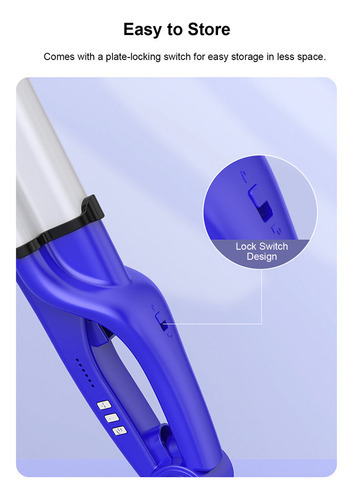 Ferro De Ondulação Egg Roll, Water Ripple Large Curler, Azul - Imagem 4