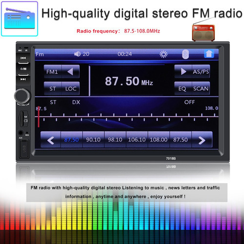 Gravador De Rádio Automotivo Universal De 7 Polegadas E 2 Di - Imagem 2