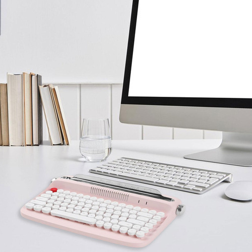 Teclas Redondas Retro Teclado Mecânico 84 Teclas Rosa - Imagem 4