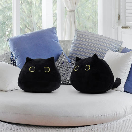 Brinquedo Do Luxuoso Do Gato Preto De 30cm, Travesseiro Maci - Imagem 5