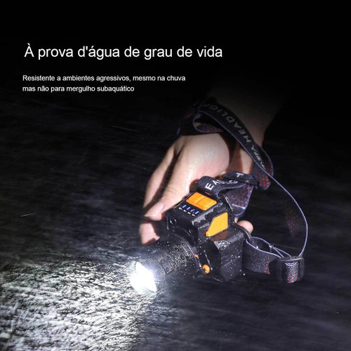 Lanterna De Cabeca Prova Dagua Farol De Cabeça Potente Forte - Imagem 6